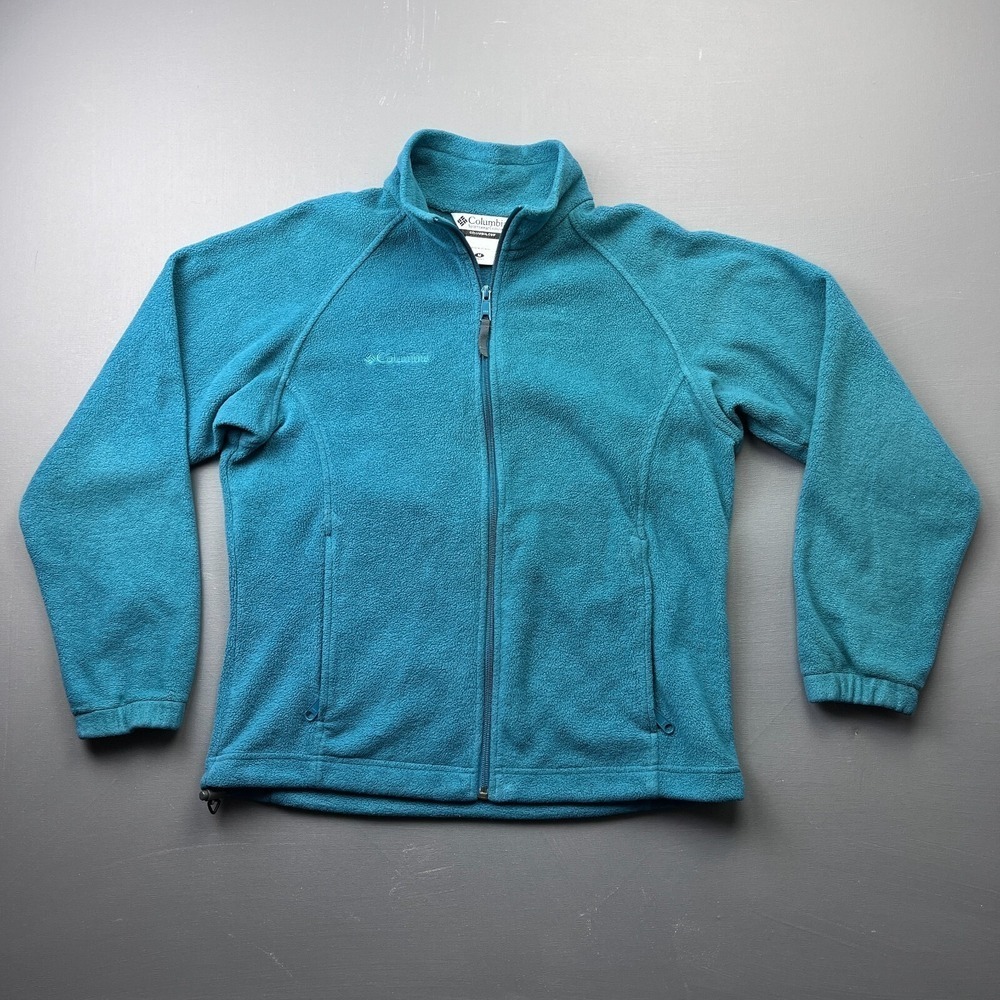 Columbia Fleece Jacket Women's Medium Blue Full Zip Outdoor Hiking Warm Winter